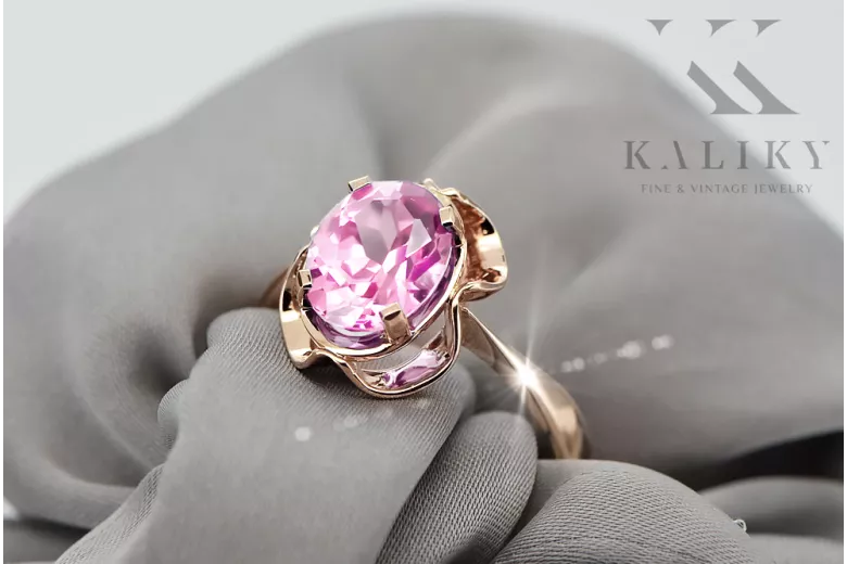 Original Vintage 14K Rose Gold Amethyst Ring Vintage vrc206r
